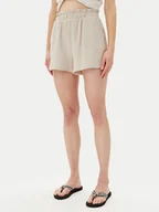 Spodenki damskie - Vero Moda Szorty materiałowe Natali 10279687 Beżowy Baggy Fit - miniaturka - grafika 1