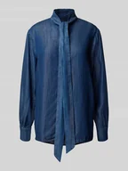 Bluzki damskie - Bluzka zakładana przez głowę z imitacji denimu model ‘ULLA’ - miniaturka - grafika 1