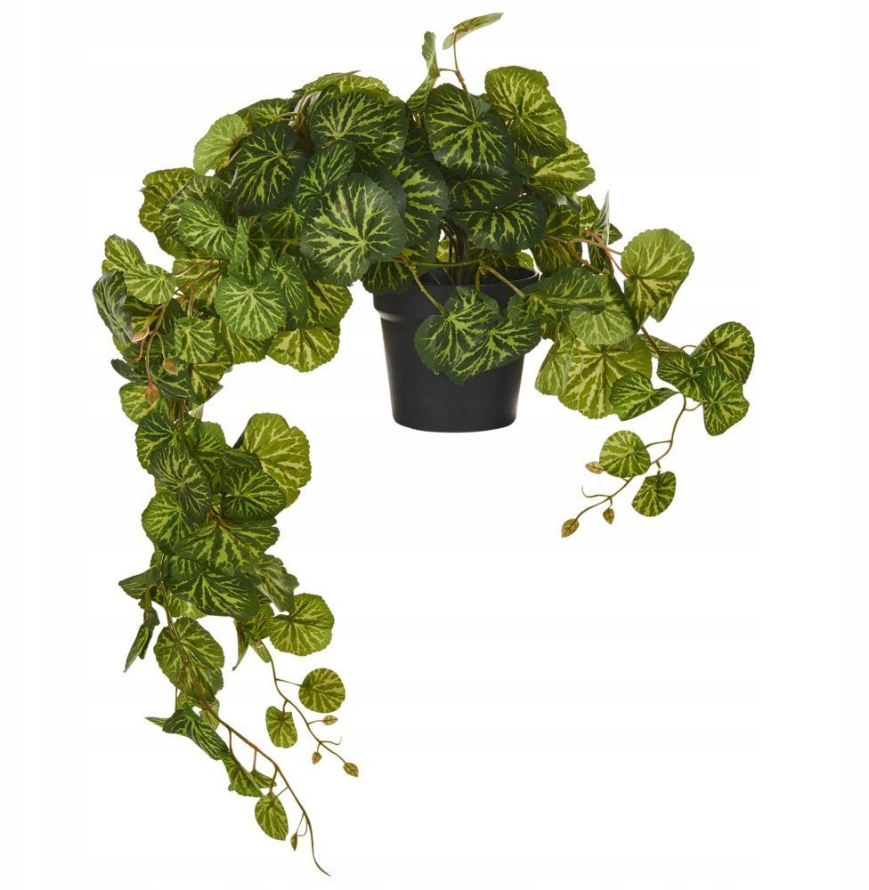 Beliani Sztuczna roślina doniczkowa wisząca 37 cm STRAWBERRY BEGONIA