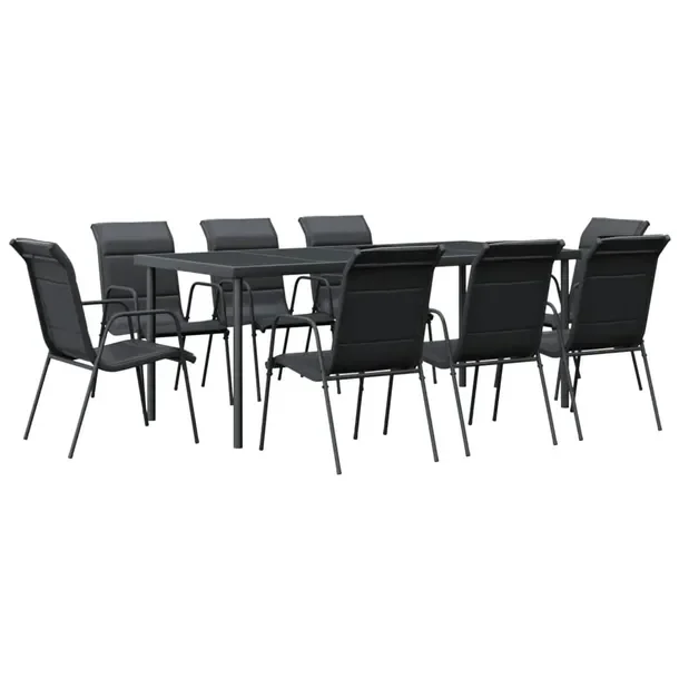 Zestaw Mebli Ogrodowych: Stół 190x90x74 cm i 8 Krzeseł 51x66x88 cm, Antr