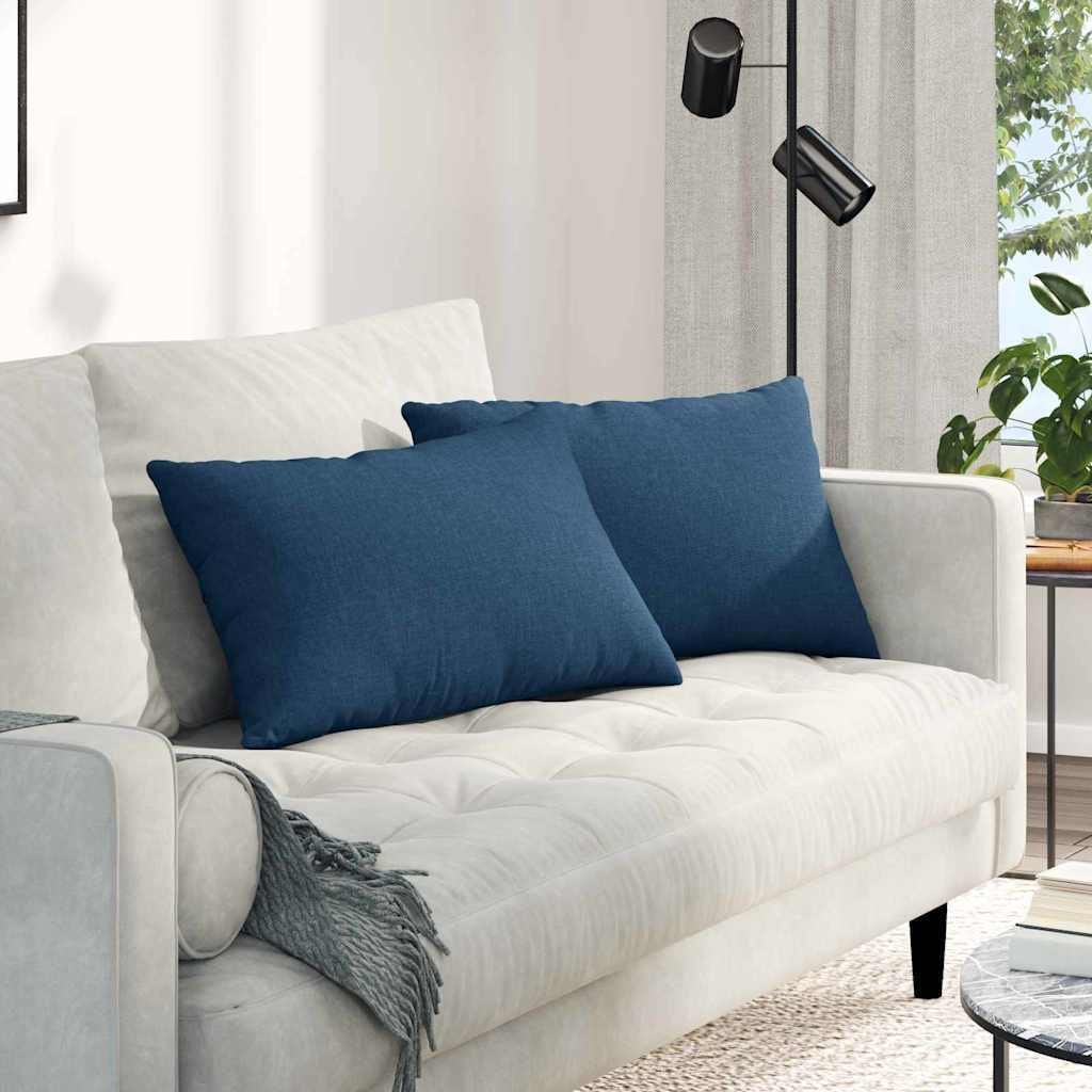 vidaXL vidaXL Poduszki na sofę 2 pcs Niebieski 60 x 40 cm tkanina
