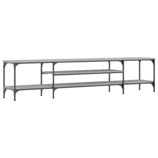 vidaXL Szafka pod TV szara Sonoma 201x35x45 cm Materiał drewnopochodny i żelazo - Szafki RTV - miniaturka - grafika 1
