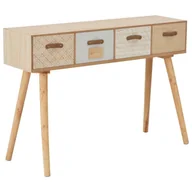 Konsole i sekretarzyki - vidaXL Stolik konsola z 4 szufladami, 110x30x75 cm, drewno sosnowe - miniaturka - grafika 1