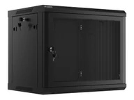 Szafy rack - Szafa instalacyjna lanberg rack wisząca 19" 9u 600x450 drzwi perforowane czarna (flat pack) WF01-6409-23B - miniaturka - grafika 1