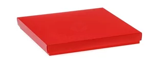 Pudełko laminowane z przykrywką, czerwone, 35x24x4 cm - Opakowania i torebki na prezenty - miniaturka - grafika 1
