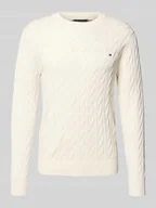 Swetry męskie - Sweter z dzianiny o kroju regular fit z czystej bawełny - miniaturka - grafika 1