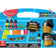 Przybory szkolne - Maped Farby Superpower 5x75ml Fluo + metalic but. - miniaturka - grafika 1