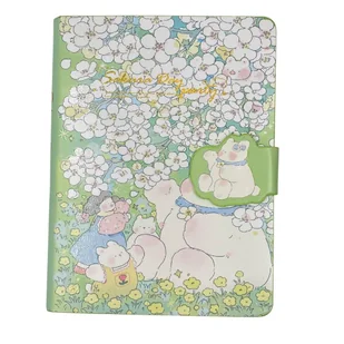Planner Notes Zielony Kwiatki Zapięcie na Magnes - Notesy i bloczki - miniaturka - grafika 1