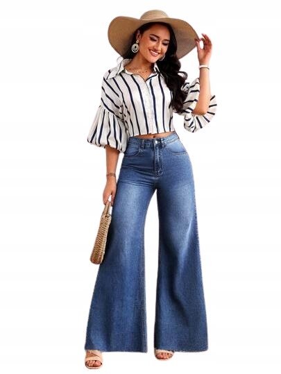 SHEIN SPODNIE GRANATOWE DAMSKIE DZOWNY CASUAL 28.0 1DB