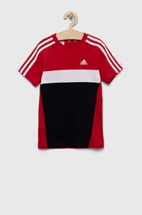 adidas t-shirt bawełniany dziecięcy kolor czerwony wzorzysty - Koszulki dla dziewczynek - miniaturka - grafika 1