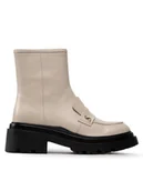 Botki damskie - Simple Botki SL-26-02-000038 Écru - miniaturka - grafika 1