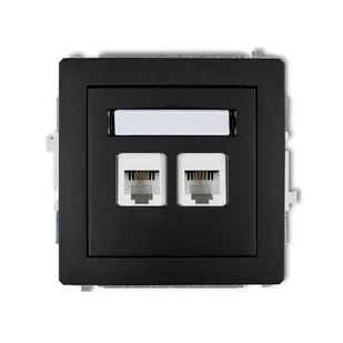 podwójne gniazdo telefoniczne RJ11 czarne matowe 12DGT-2 DECO KARLIK - Gniazdka elektryczne - miniaturka - grafika 1