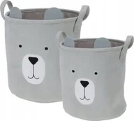 Pojemniki na zabawki - Home Styling Collection Kosze na zabawki CUTIE z uszkami, sztruksowe, 2 sztuki - miniaturka - grafika 1
