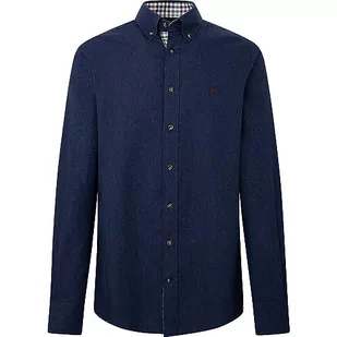 Hackett London Męska koszula flanelowa z wieloma wykończeniami, Niebieski (granatowy), XL - Koszule męskie - miniaturka - grafika 1