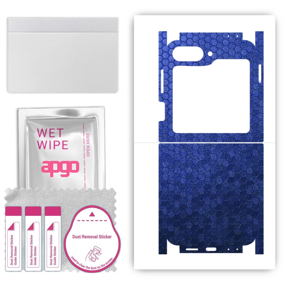 Folia naklejka skórka strukturalna na TYŁ+BOKI do Samsung Galaxy Z Flip 6 - Plaster Miodu Niebieski - apgo SKINS