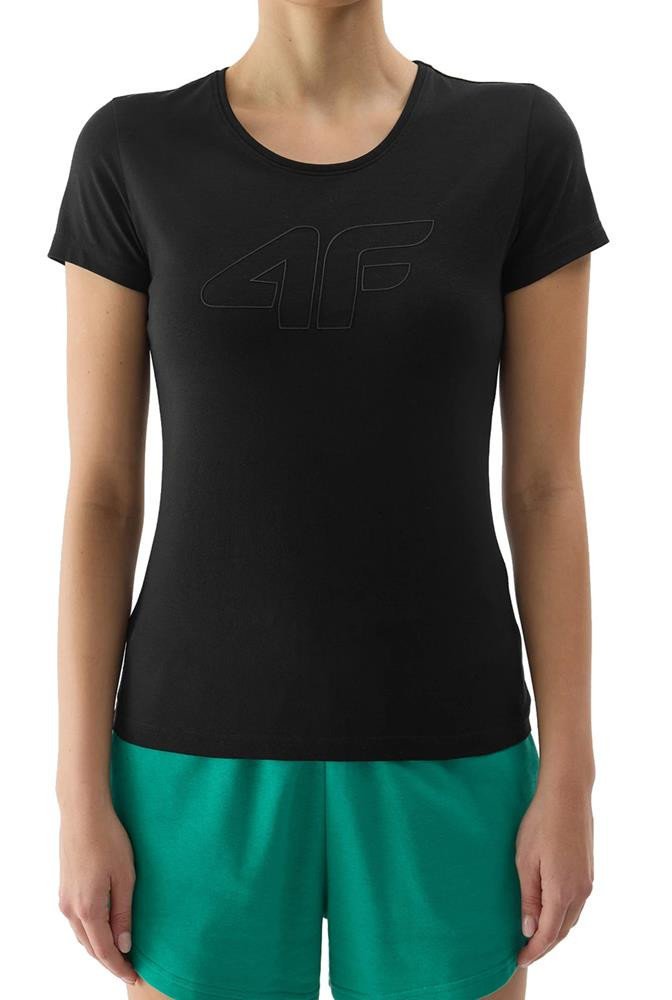 T-shirt damski 4FWSS24TTSHF1163 - czarny XS