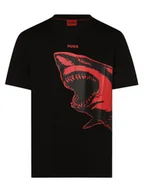 Koszulki męskie - HUGO - T-shirt męski  Darmolejo, czarny - miniaturka - grafika 1