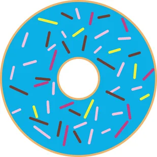 Pluszowa poduszka Pączek Donut z posypką 40 x 40 cm - Kołdry i poduszki dla dzieci - miniaturka - grafika 1