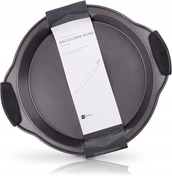 Heynna Okrągła Forma Do Pieczenia 24 Cm – Stal Węglowa + Silikonowe Uchwyty