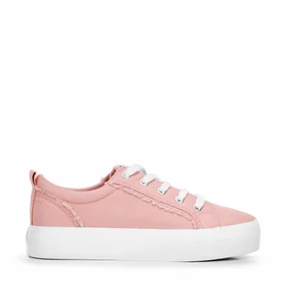 Damskie sneakersy z tkaniny różowe - Półbuty męskie - miniaturka - grafika 1