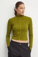 Bluzki damskie - Columbia longsleeve Wallowa damski kolor zielony z półgolfem 2090931 - miniaturka - grafika 1