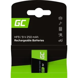 Green Cell Baterie Akumulatorki 1x 9V HF9 Ni-MH 250mAh Green Cell GR17 - Ładowarki i akumulatory - miniaturka - grafika 2