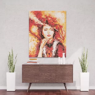 Pani w kapeluszu - Malowanie po numerach 50x40 cm - Malowanie po numerach - miniaturka - grafika 1