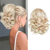 Pozostałe akcesoria fryzjerskie - TEMU BELLE SHOW Kobiecy, objętościowy, kręcony, długi, włosy do przyczepki - włókna o wysokiej temperaturze, naturalne czarne fale dla codziennej - miniaturka - grafika 1