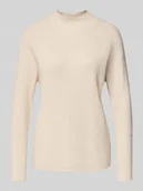 Swetry damskie - Sweter z dzianiny z prążkowanymi wykończeniami model ‘KANITA’ - miniaturka - grafika 1