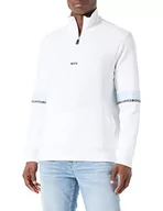 Bluzy męskie - BOSS Bluza męska 1, biała 100, S, White100, S - miniaturka - grafika 1