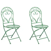 Fotele i krzesła ogrodowe - BELIANI Zestaw 2 krzeseł ogrodowych ALBINIA Metal Zielony - miniaturka - grafika 1