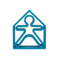 Zabawki interaktywne dla dzieci - Dena Dena: neonowe silikonowe kształty Kid + House (Niebieski) - miniaturka - grafika 1