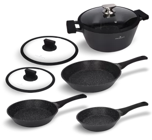 Zestaw garnka patelni i pokrywek 7 el. Black Stone Zwieger - Zestawy garnków i patelni - miniaturka - grafika 1