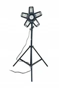 Lampy ogrodowe - Lampa Warsztatowa Składana 5-Skrzydłowa 55W Statyw Adapter 6500K Czarna - miniaturka - grafika 1