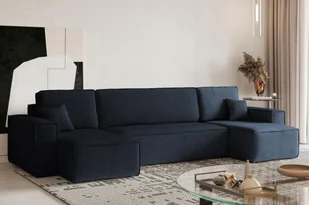 Sofa w kształcie U BEST narożnik tkanina Neve ciemnoniebieski - Narożniki - miniaturka - grafika 1
