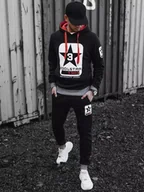 Dresy męskie - Dres męski czarny Dstreet AX0657-XXL - miniaturka - grafika 1