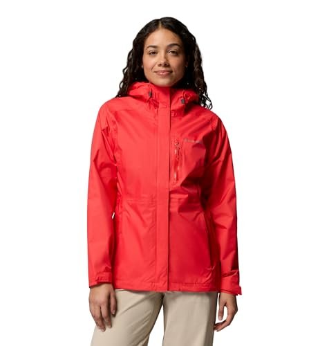 Columbia Damska kurtka Pouring Adventure 3, wodoodporna, czerwona, M