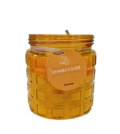 Świece - Świeca dekoracyjna zapachowa Citronella 230g w szkle pomarańczowa 12 x 11cm - miniaturka - grafika 1