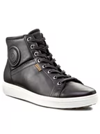 Sneakersy damskie - ECCO Sneakersy Soft 7 Ladies 43002301001 Czarny - miniaturka - grafika 1