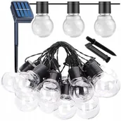 Girlandy - Girlanda Solarna Świetlna 5m 10 Żarówek Ogrodowa Solar IP44 Na Zewnątrz - miniaturka - grafika 1