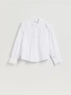 Koszule damskie - Reserved - Koszula z ażurową wstawką - biały - miniaturka - grafika 1