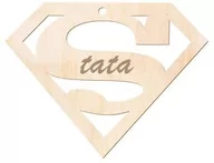 Gadżety dla niej i dla niego - Drewniana dekoracja zawieszka Super Tata - 1 szt. - miniaturka - grafika 1