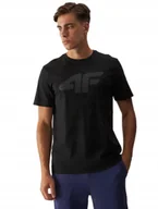 Koszulki męskie - Koszulka Męska 4F Gładka Tshirt Bawełna Czarna 1844 20s r. M - miniaturka - grafika 1
