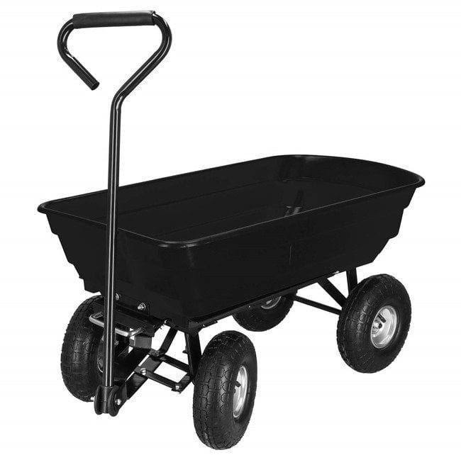 Wózek ogrodowy transportowy metalowy 250kg z funkcją wywrotki, czarny UNIWERSALNY