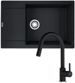 Zlewozmywaki z baterią - Zestaw granitowy Franke Zlewozmywak Maris MRG 611-78 XL + Bateria Lina pull out Onyx  ! - miniaturka - grafika 1