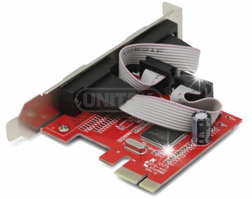 Kontroler Unitek PCI Express karta rozszerzeń, kontroler 2x RS-232 model Y-7504 do PC