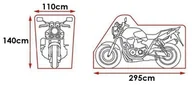 Akcesoria motocyklowe - POKROWIEC NA MOTOCYKL rozmiar L 295x140x110 wodoodporny - miniaturka - grafika 1