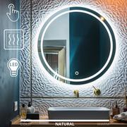 Lustra - Lustro łazienkowe Olia okrągłe z oświetleniem LED fi 70 cm BD art  dotykowe mata antyparowa - miniaturka - grafika 1