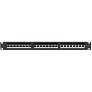 Lanberg Patch panel 24 port 1U kat.6A ekranowany czarny PPSA-1024-B - Szafy rack - miniaturka - grafika 1