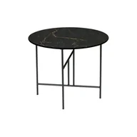 Ławy i stoliki kawowe - Czarny stolik z porcelanowym blatem WOOOD Vida, ⌀ 60 cm - miniaturka - grafika 1